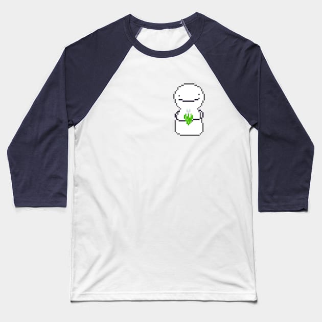 dream blob holding white tulip pixel art Baseball T-Shirt by sezawhatever